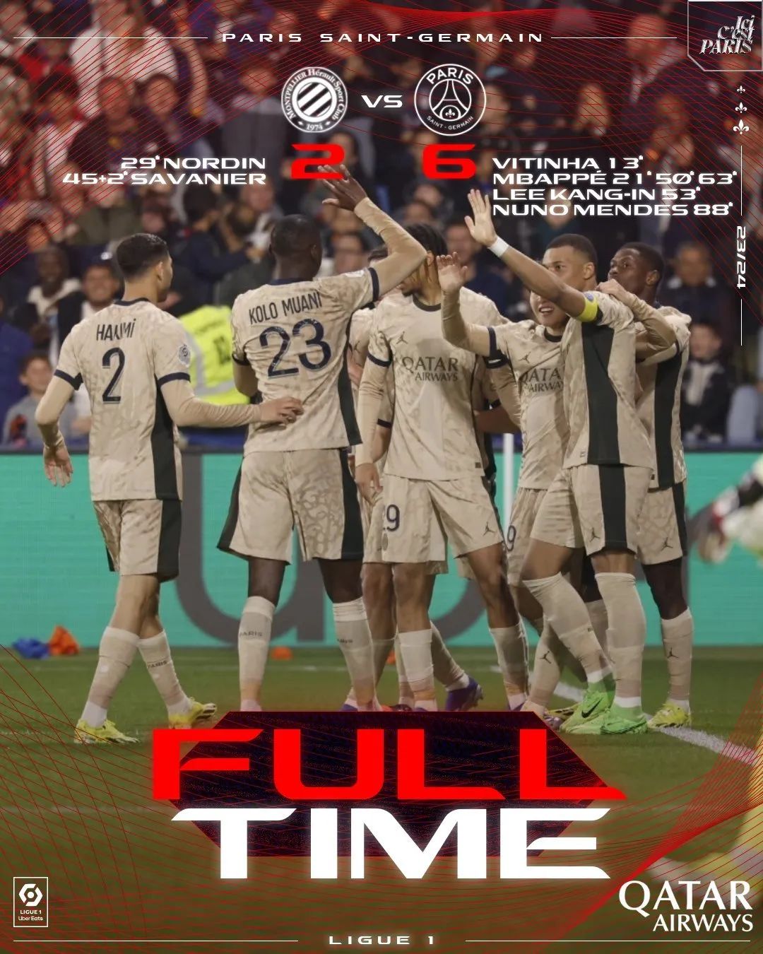 雷恩客场大胜蒙彼利埃，取得关键三分